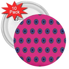 Polka Dot Circle Pink Purple Green 3  Buttons (10 Pack)  by Mariart