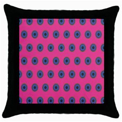 Polka Dot Circle Pink Purple Green Throw Pillow Case (black) by Mariart