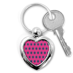 Polka Dot Circle Pink Purple Green Key Chains (heart) 