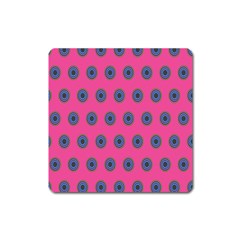 Polka Dot Circle Pink Purple Green Square Magnet by Mariart