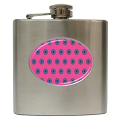 Polka Dot Circle Pink Purple Green Hip Flask (6 Oz) by Mariart