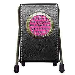 Polka Dot Circle Pink Purple Green Pen Holder Desk Clocks by Mariart