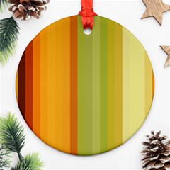 Colorful Citrus Colors Striped Background Wallpaper Ornament (round) by Simbadda