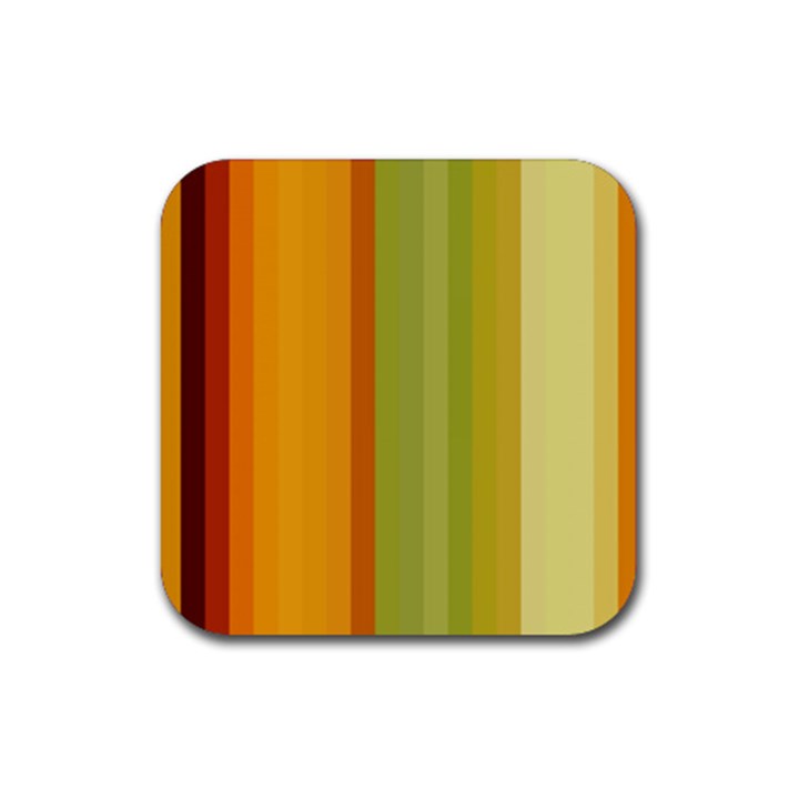 Colorful Citrus Colors Striped Background Wallpaper Rubber Coaster (Square) 