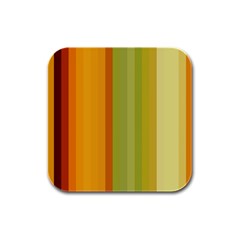 Colorful Citrus Colors Striped Background Wallpaper Rubber Square Coaster (4 Pack)  by Simbadda