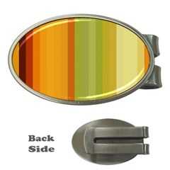 Colorful Citrus Colors Striped Background Wallpaper Money Clips (oval)  by Simbadda