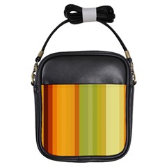 Colorful Citrus Colors Striped Background Wallpaper Girls Sling Bags by Simbadda