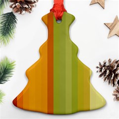 Colorful Citrus Colors Striped Background Wallpaper Ornament (christmas Tree)  by Simbadda