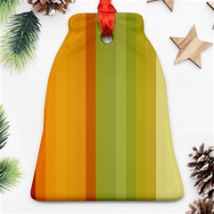 Colorful Citrus Colors Striped Background Wallpaper Ornament (bell) by Simbadda