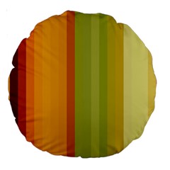 Colorful Citrus Colors Striped Background Wallpaper Large 18  Premium Round Cushions by Simbadda