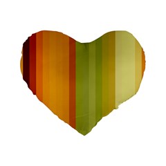 Colorful Citrus Colors Striped Background Wallpaper Standard 16  Premium Heart Shape Cushions by Simbadda