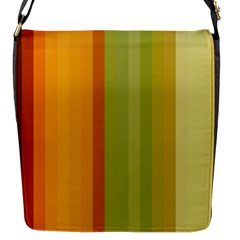 Colorful Citrus Colors Striped Background Wallpaper Flap Messenger Bag (s) by Simbadda