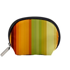 Colorful Citrus Colors Striped Background Wallpaper Accessory Pouches (small)  by Simbadda