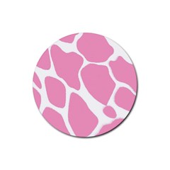 Baby Pink Girl Pattern Colorful Background Rubber Coaster (round)  by Simbadda