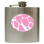 Baby Pink Girl Pattern Colorful Background Hip Flask (6 oz) Front