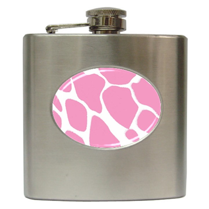 Baby Pink Girl Pattern Colorful Background Hip Flask (6 oz)