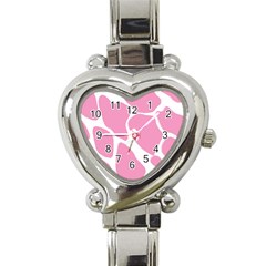 Baby Pink Girl Pattern Colorful Background Heart Italian Charm Watch by Simbadda