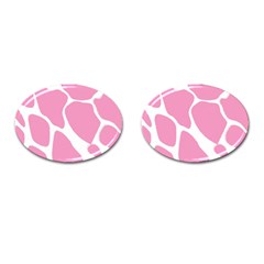 Baby Pink Girl Pattern Colorful Background Cufflinks (oval) by Simbadda