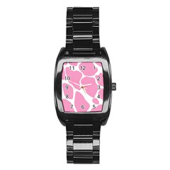 Baby Pink Girl Pattern Colorful Background Stainless Steel Barrel Watch by Simbadda