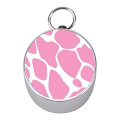 Baby Pink Girl Pattern Colorful Background Mini Silver Compasses by Simbadda