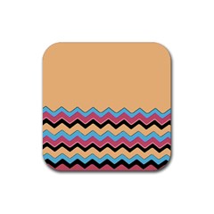 Chevrons Patterns Colorful Stripes Background Art Digital Rubber Coaster (square)  by Simbadda