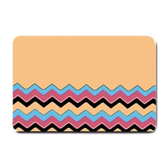 Chevrons Patterns Colorful Stripes Background Art Digital Small Doormat  by Simbadda