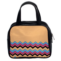 Chevrons Patterns Colorful Stripes Background Art Digital Classic Handbags (2 Sides) by Simbadda