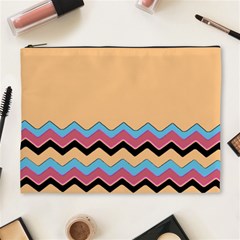 Chevrons Patterns Colorful Stripes Background Art Digital Cosmetic Bag (xl) by Simbadda