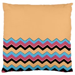 Chevrons Patterns Colorful Stripes Background Art Digital Large Cushion Case (two Sides) by Simbadda