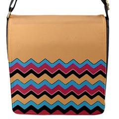 Chevrons Patterns Colorful Stripes Background Art Digital Flap Messenger Bag (s) by Simbadda