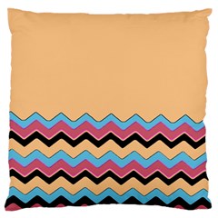 Chevrons Patterns Colorful Stripes Background Art Digital Large Flano Cushion Case (two Sides) by Simbadda