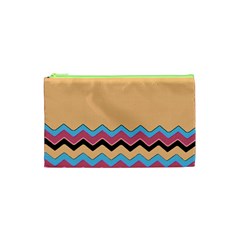 Chevrons Patterns Colorful Stripes Background Art Digital Cosmetic Bag (xs) by Simbadda