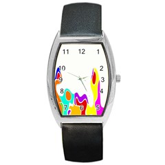 Simple Abstract With Copyspace Barrel Style Metal Watch by Simbadda