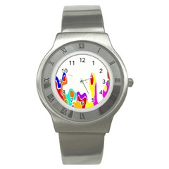 Simple Abstract With Copyspace Stainless Steel Watch by Simbadda