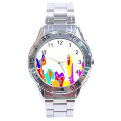 Simple Abstract With Copyspace Stainless Steel Analogue Watch by Simbadda