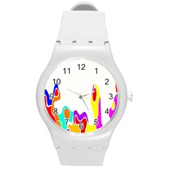 Simple Abstract With Copyspace Round Plastic Sport Watch (m) by Simbadda