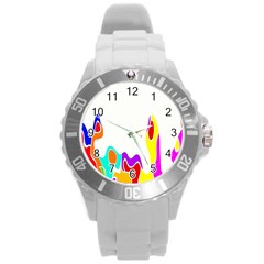 Simple Abstract With Copyspace Round Plastic Sport Watch (l) by Simbadda