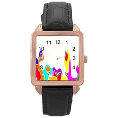 Simple Abstract With Copyspace Rose Gold Leather Watch  by Simbadda