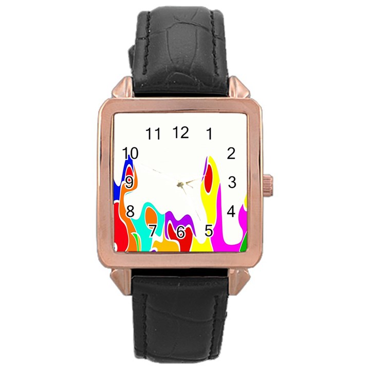 Simple Abstract With Copyspace Rose Gold Leather Watch 