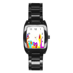 Simple Abstract With Copyspace Stainless Steel Barrel Watch by Simbadda