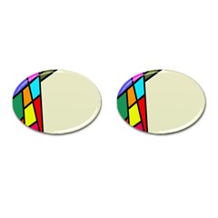 Digitally Created Abstract Page Border With Copyspace Cufflinks (oval) by Simbadda