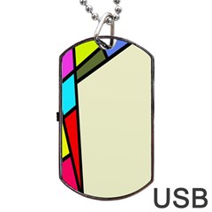 Digitally Created Abstract Page Border With Copyspace Dog Tag Usb Flash (one Side) by Simbadda