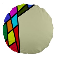 Digitally Created Abstract Page Border With Copyspace Large 18  Premium Round Cushions by Simbadda