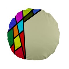 Digitally Created Abstract Page Border With Copyspace Standard 15  Premium Flano Round Cushions by Simbadda