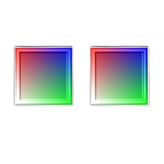 3d Rgb Glass Frame Cufflinks (square) by Simbadda