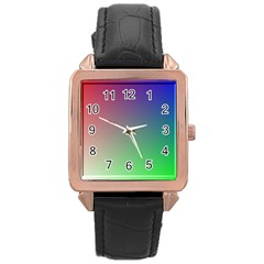 3d Rgb Glass Frame Rose Gold Leather Watch  by Simbadda