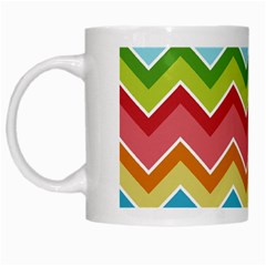 Colorful Background Of Chevrons Zigzag Pattern White Mugs by Simbadda