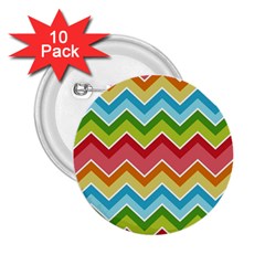 Colorful Background Of Chevrons Zigzag Pattern 2 25  Buttons (10 Pack)  by Simbadda