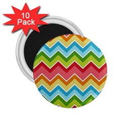 Colorful Background Of Chevrons Zigzag Pattern 2 25  Magnets (10 Pack)  by Simbadda