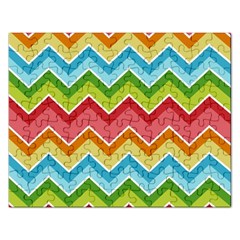 Colorful Background Of Chevrons Zigzag Pattern Rectangular Jigsaw Puzzl by Simbadda